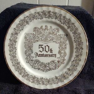 Elegant 50th Anniversary Dinner Plate